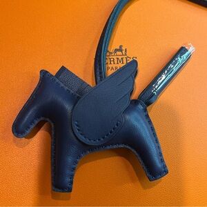 Lambskin Horse Blue Pegasus Bag Charm